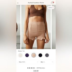 Free People Ruched Seamless Shorts